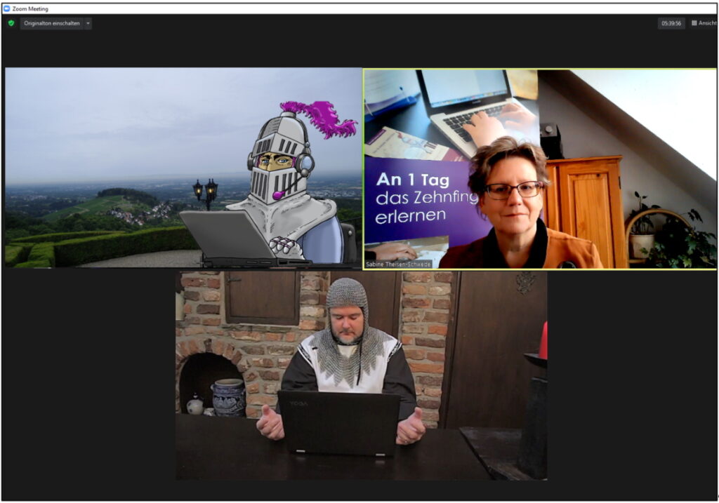 Collage Tastschreiben lernen in der Video-Konferenz